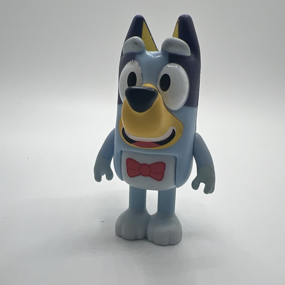Bluey with Red Bow tie 2.5" Posable Action Figure Ludo Studio
